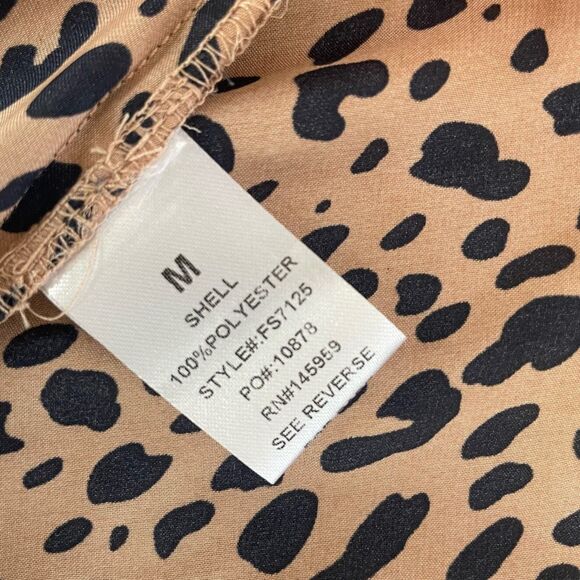 NWT Dress Forum Work To Weekend Leopard Satin Wrap Skirt Blouse M - Picture 7 of 11
